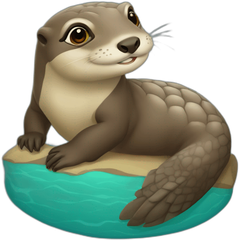 loutre sur tortue emoji