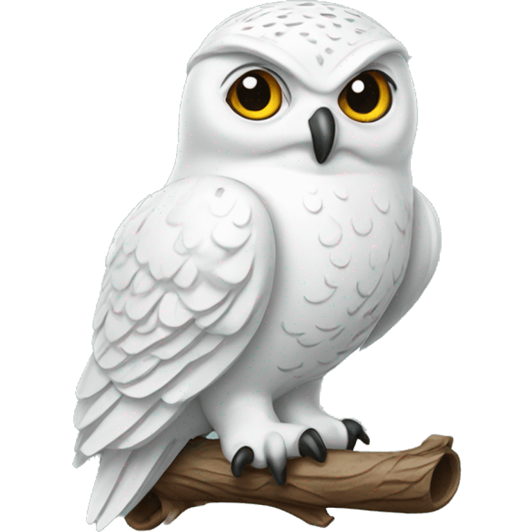 Snowy Owl with Scroll emoji