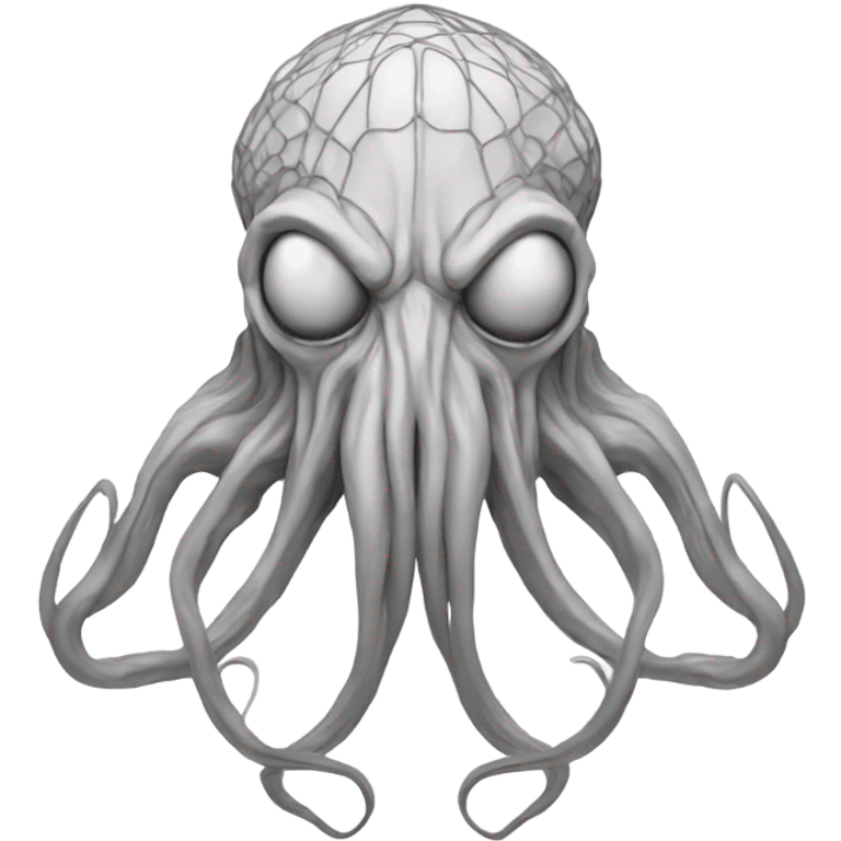 Cthulhu wireframe white emoji