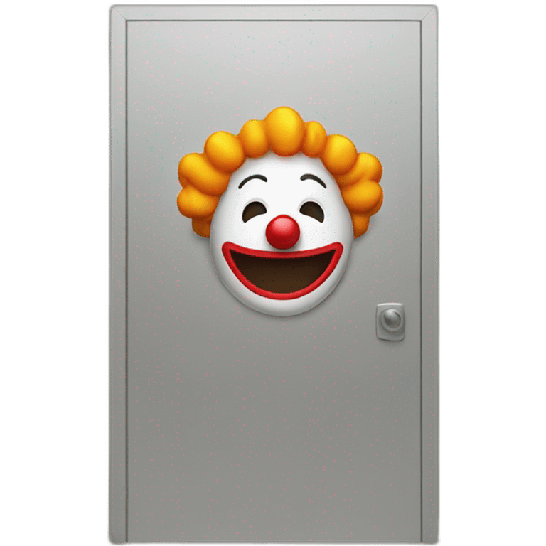 Door with clown emoji