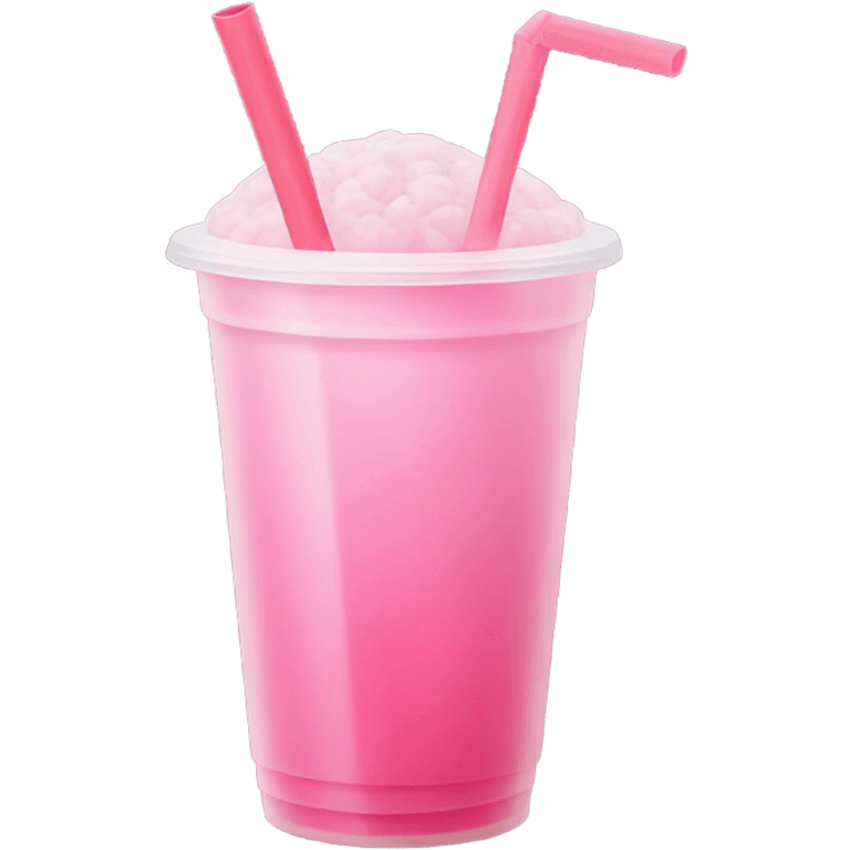 A pink boba drink with straw  emoji