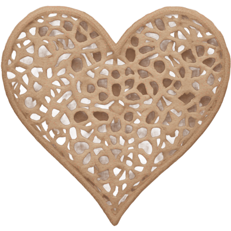 Pale brown lace heart emoji