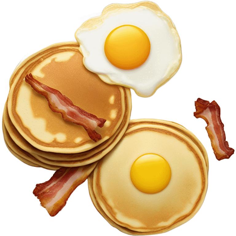 Pancakes bacon and eggs on a plate emoji