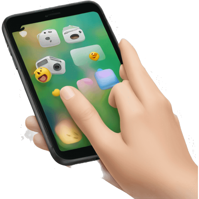 iphone on a hand emoji