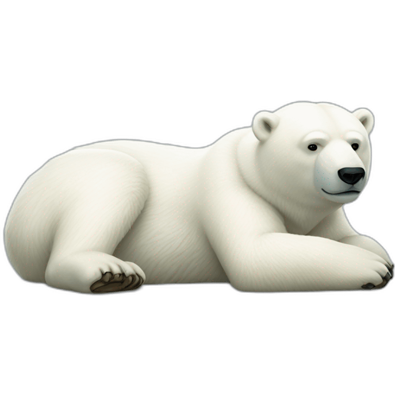 Polar bear full body laying down emoji