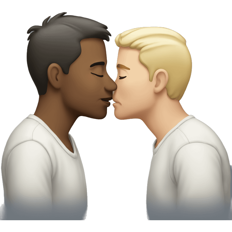 Two white men kissing emoji