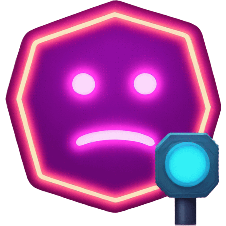 stop sign glowing neon emoji