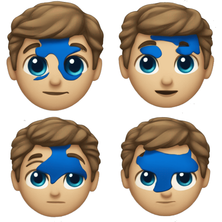 Hace un chico rubio  con ojos azules y pelo rubio graduándose emoji