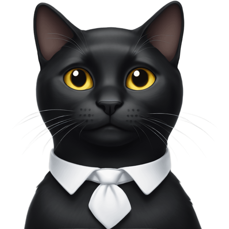 black cat with white collar emoji