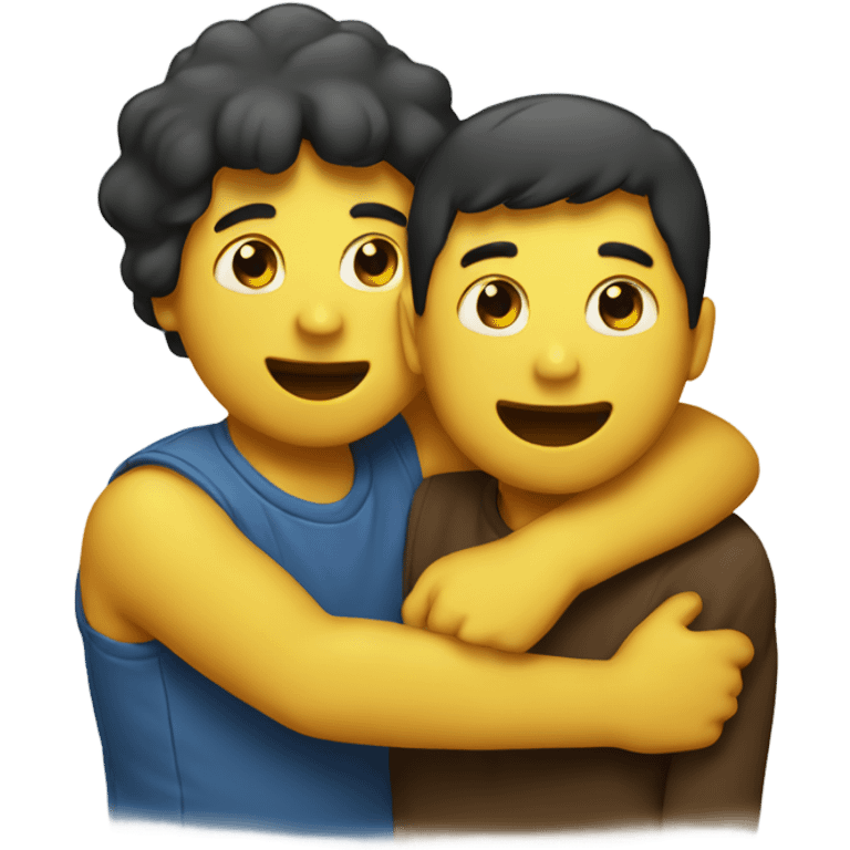 A emoji hugging another emoji emoji