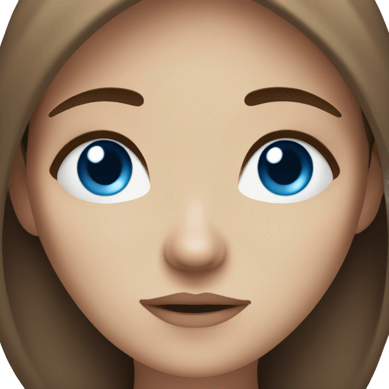 very beautiful sad women fair skin blue eyes  brown hair emoji