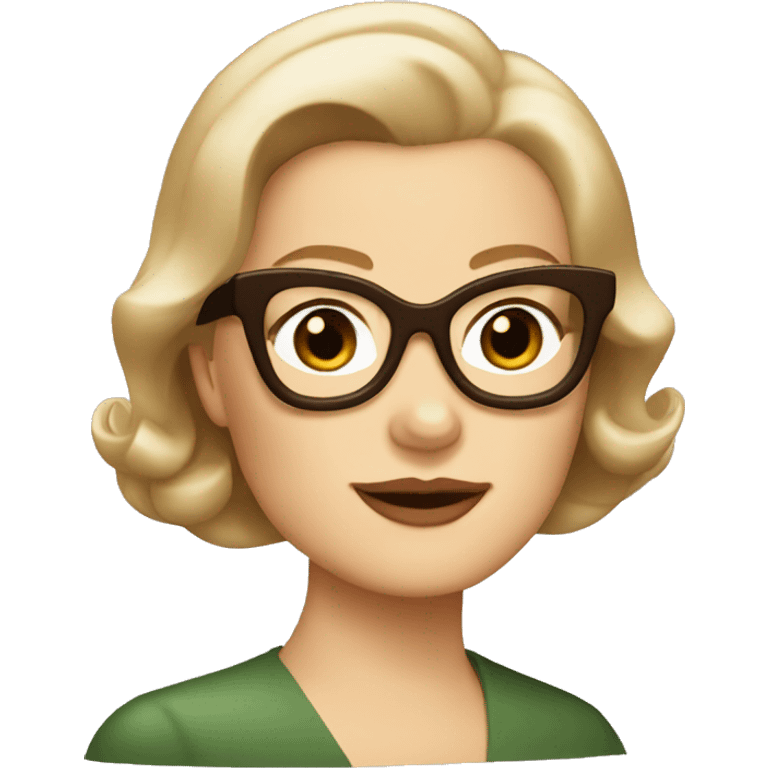 Grace kelly with brown hair and glasses emoji