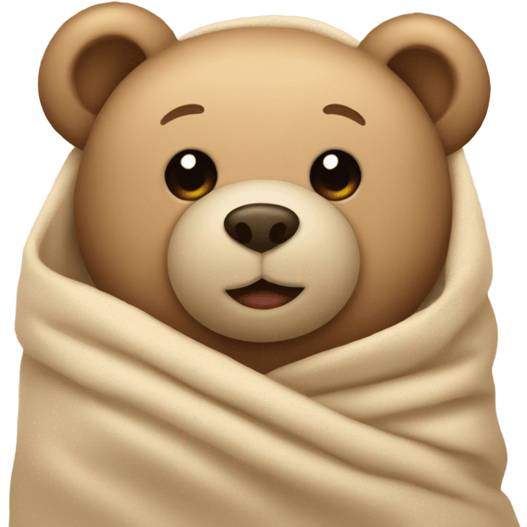 teddy bear in a beige blanket emoji