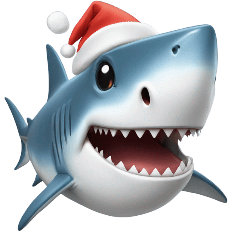 Shark with Santa hat  emoji