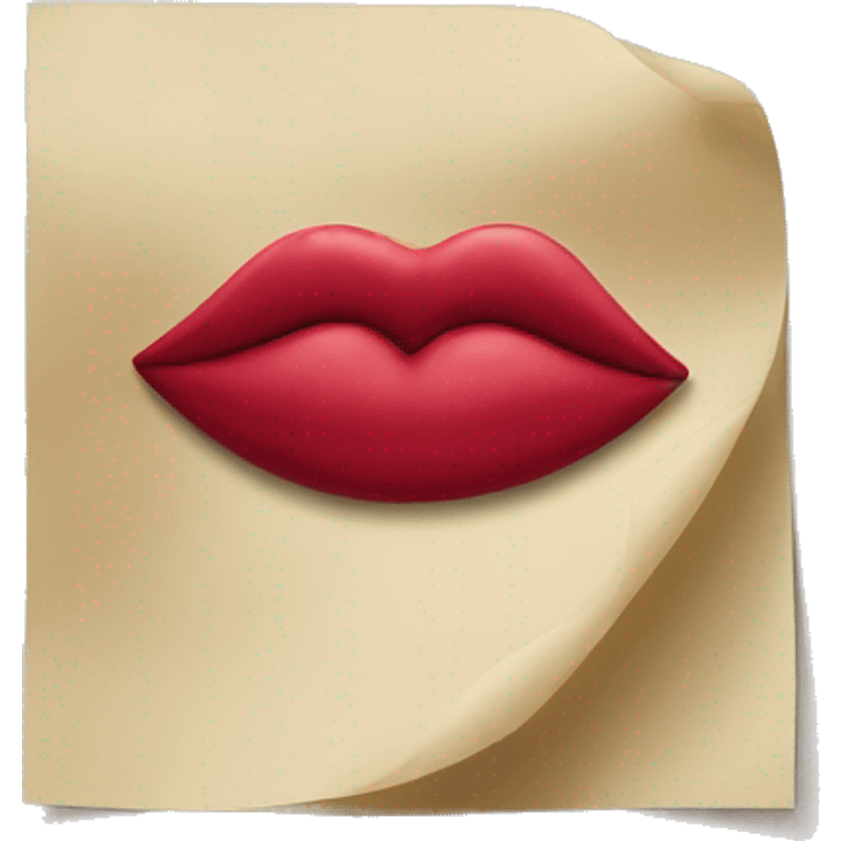 Paper with lipstick kiss emoji