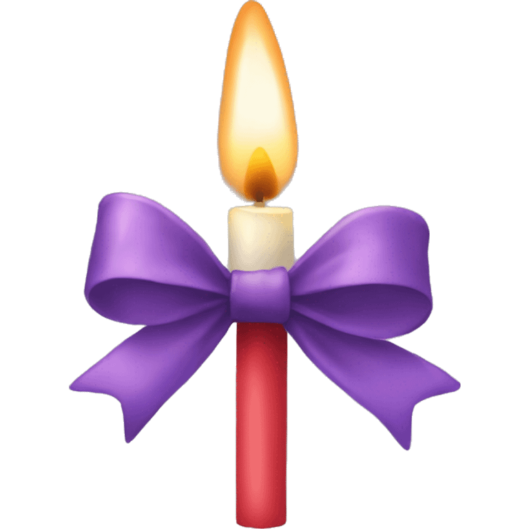 Christmas candle bow emoji