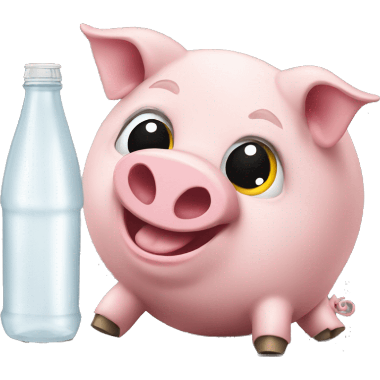 Pig with bvb trickot and spezi bottle  emoji