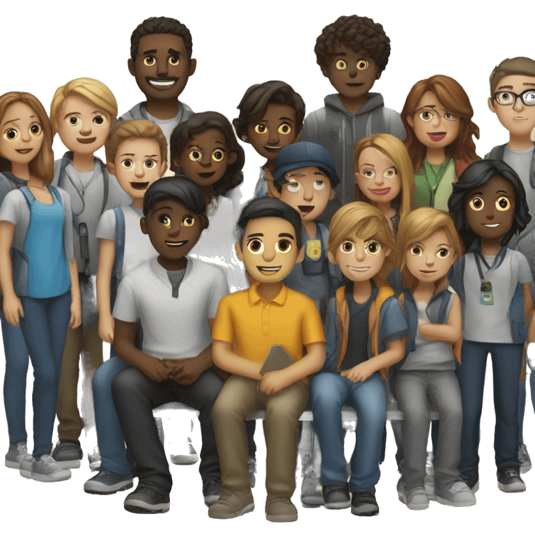 it crew with boys and girls emoji