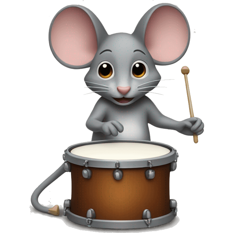 A mouse playing the drums emoji