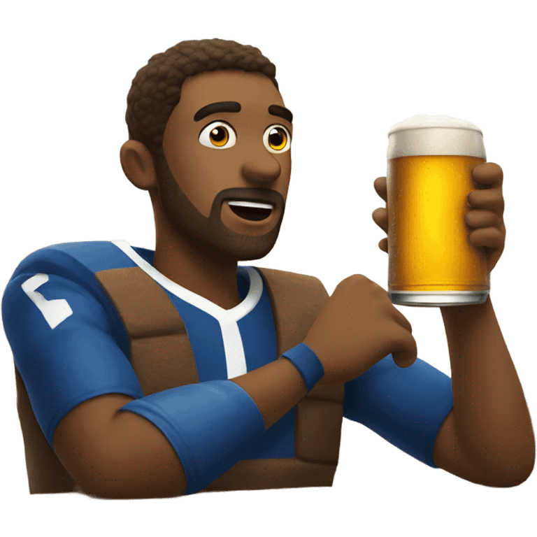 Drinking beers watching football emoji