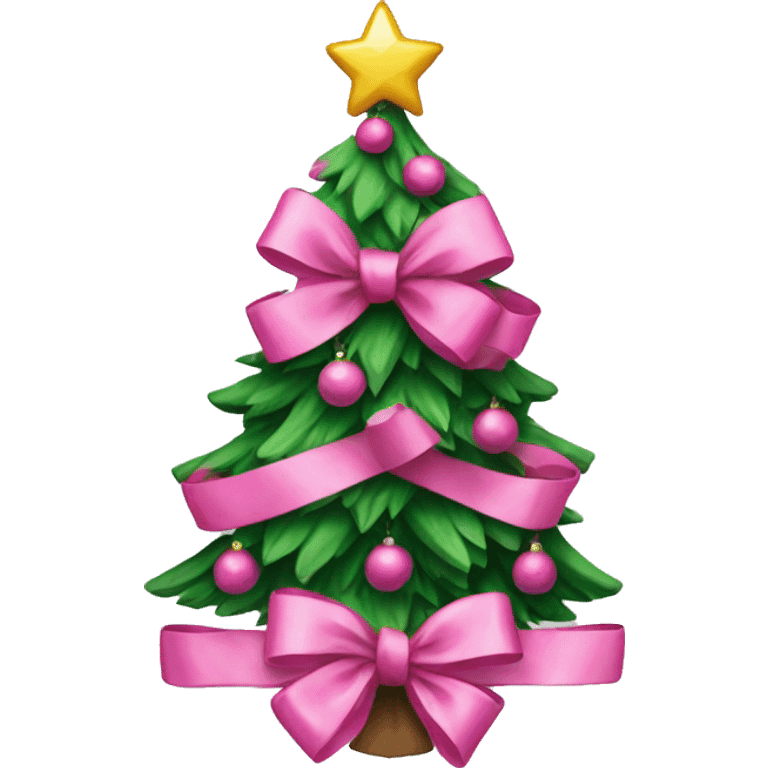 Christmas tree with pink bows emoji