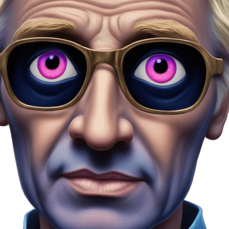 Synthwave Carl Bildt in Lordi style, oil paint, epic eyes, intricate lips, exquisite pose, beautiful, desirable, logical emoji