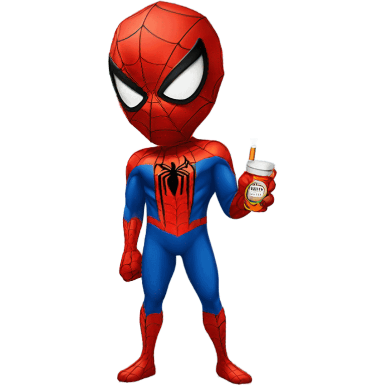 Spiderman with a cigarette emoji