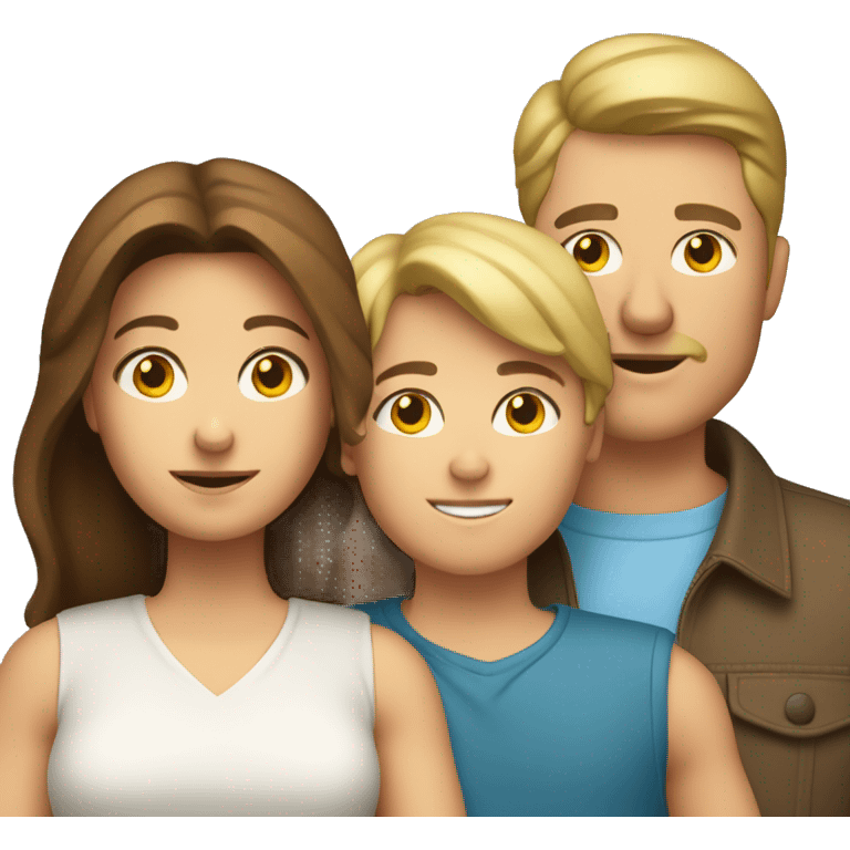 Family;brown-haired-dad,brunette-haired-mother, blond-haired-boy emoji