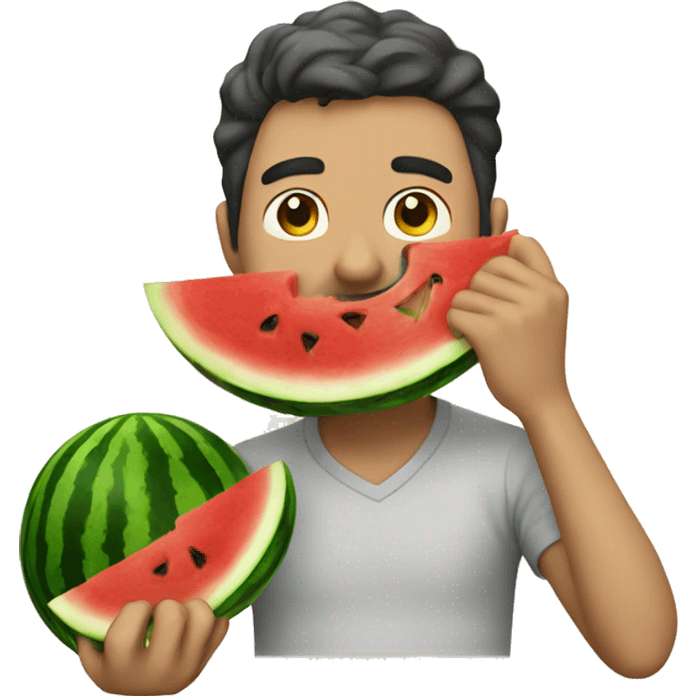 Guy eating watermelon emoji