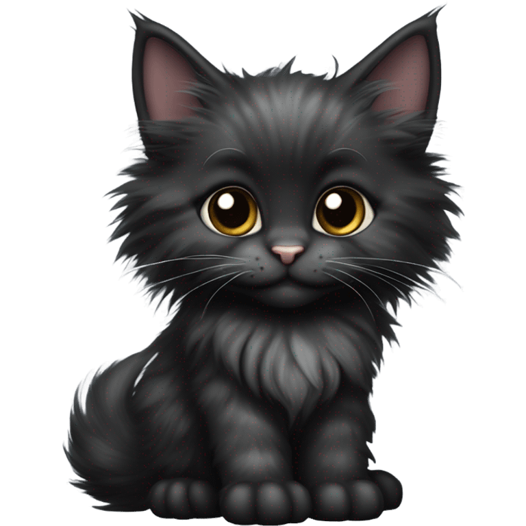 Black Maine coon kitten emoji