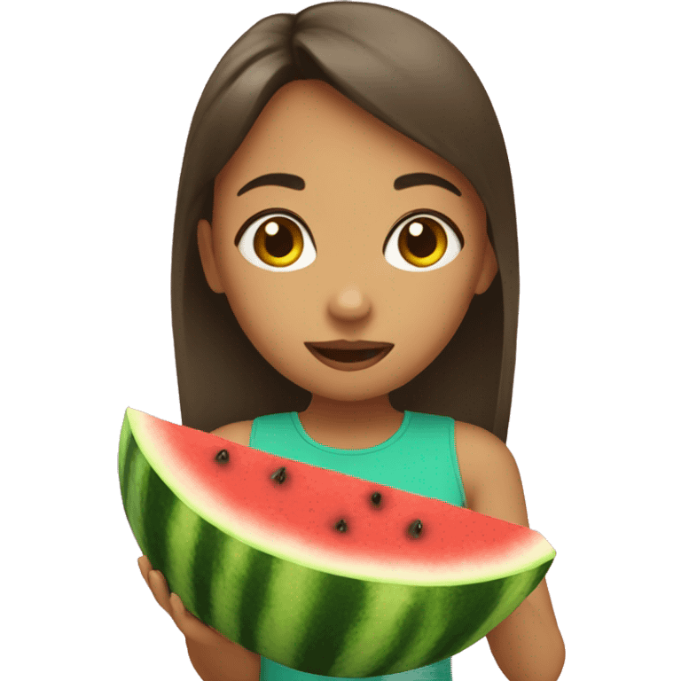 Girl eat watermelon  emoji