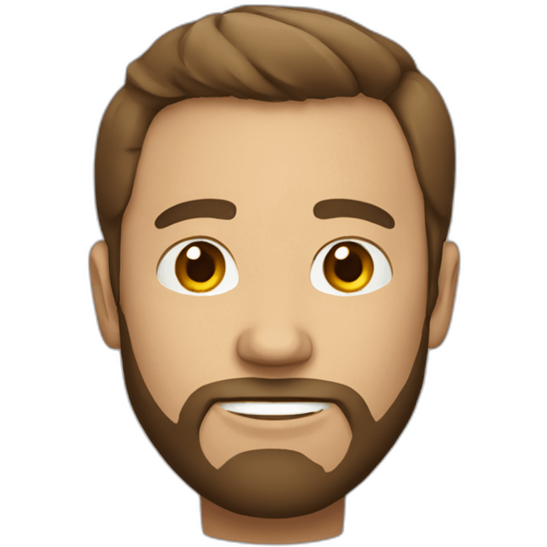 man with round face short brown hair beard emoji