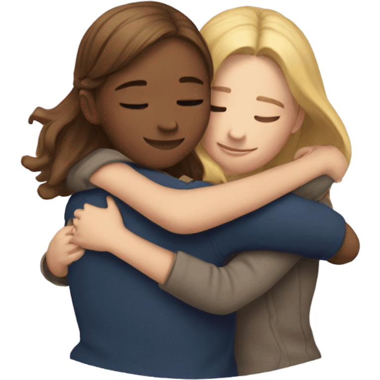 Girl hugging girl emoji