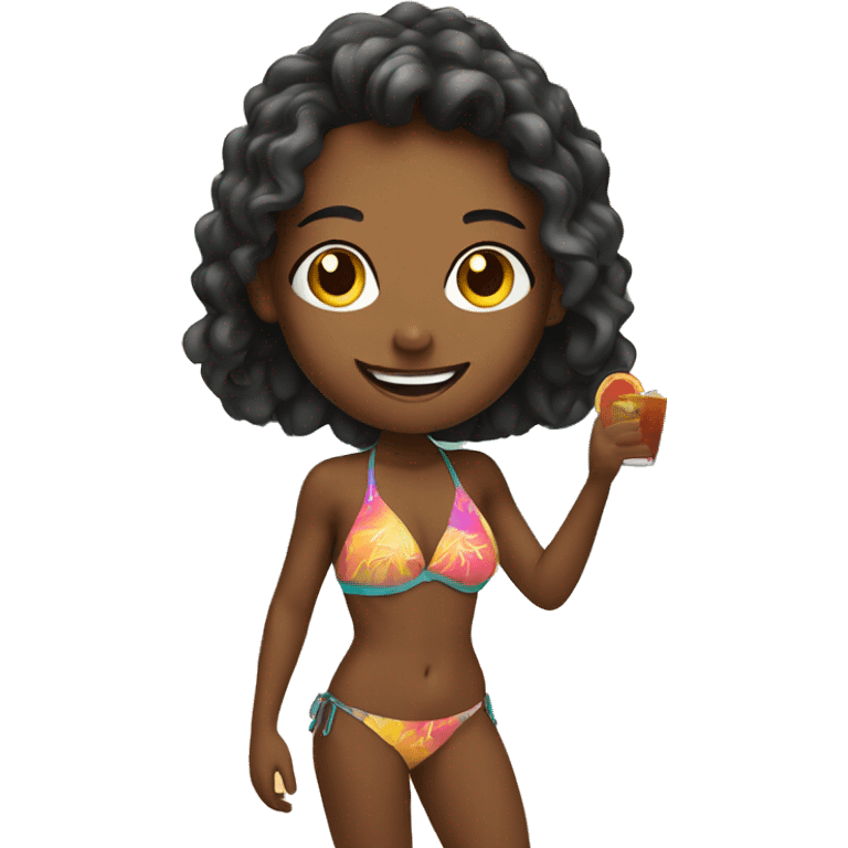 smiling girl in bikini indoors emoji