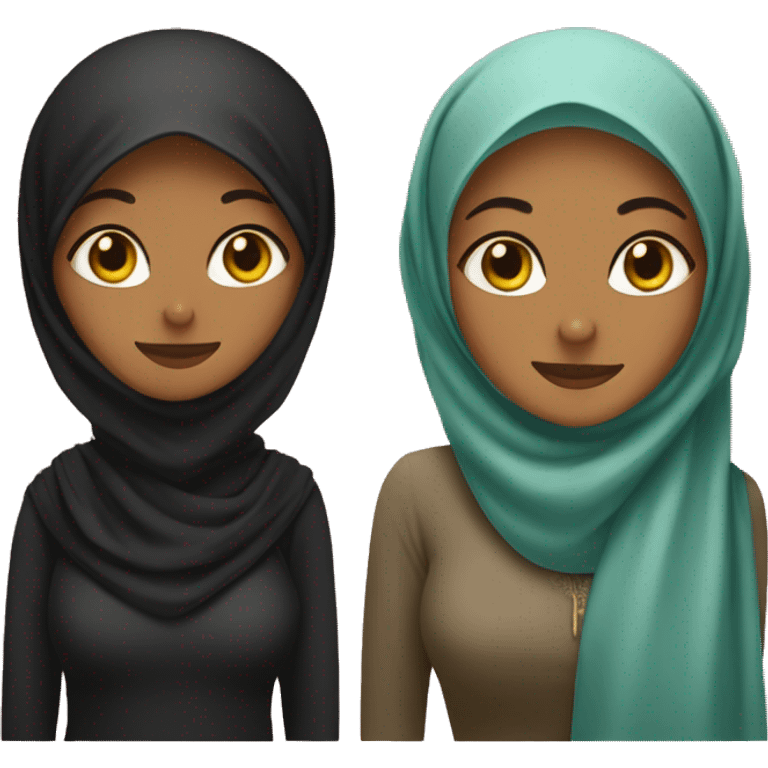 a black cat and a pakistani hijabi woman emoji