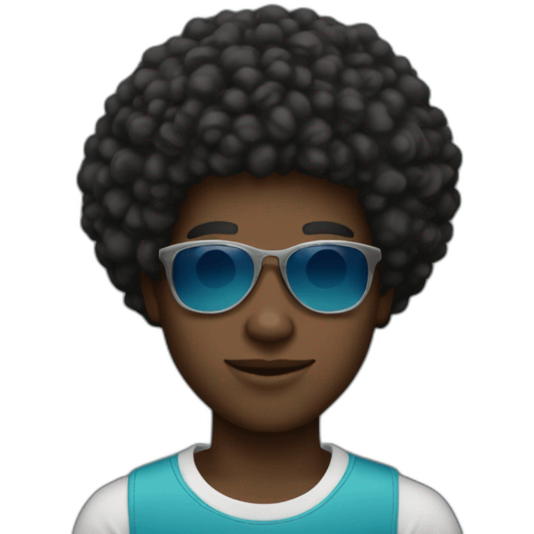 afro boy with sunglasses emoji