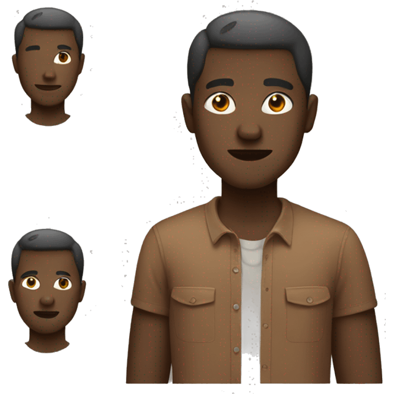 black man in brown shirt with holes emoji