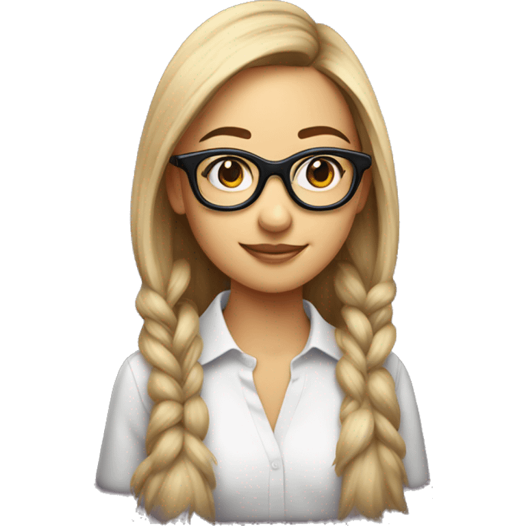 Pretty Girl with glasses on top of ostrich emoji