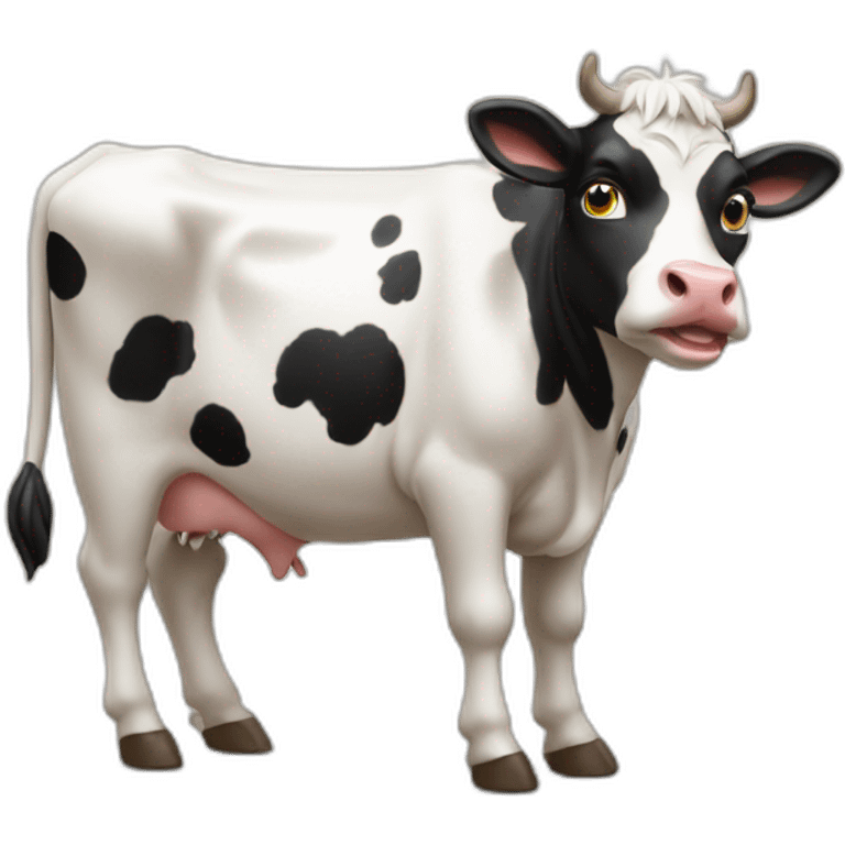 Vache avec un chat sur la tête emoji