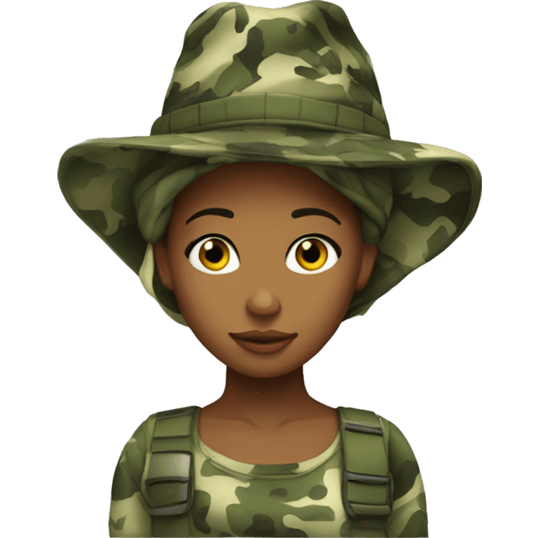 Camo hat princess emoji