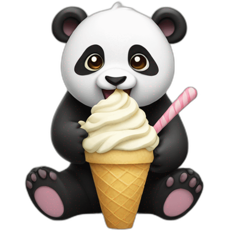 Panda eating ice cream emoji