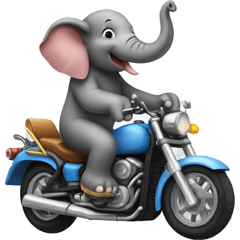 Elephant riding a motorcycle  emoji