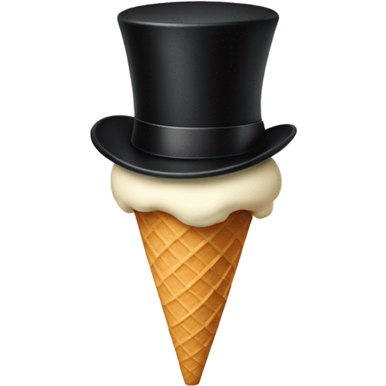 Ice cream with a top hat emoji