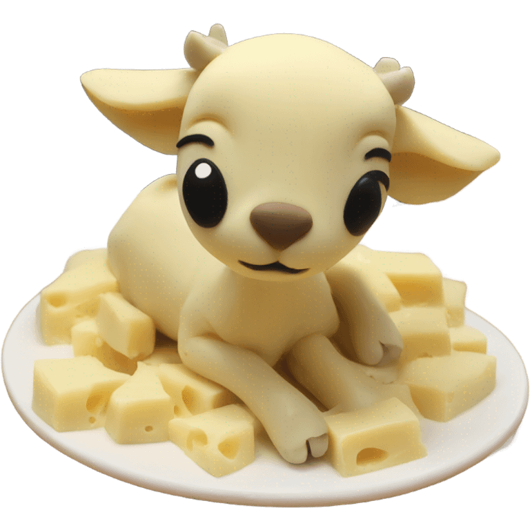 Baby reindeer made of cheese emoji