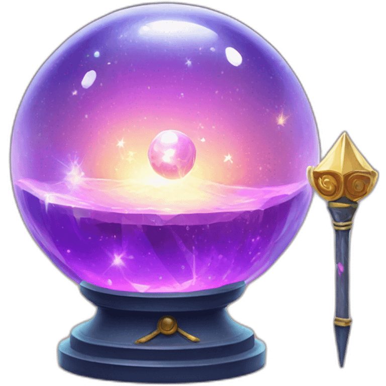 crystal magic ball and magic ward emoji