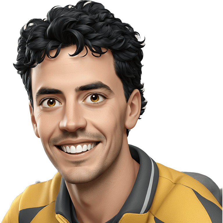 smiling male portrait with black hair emoji