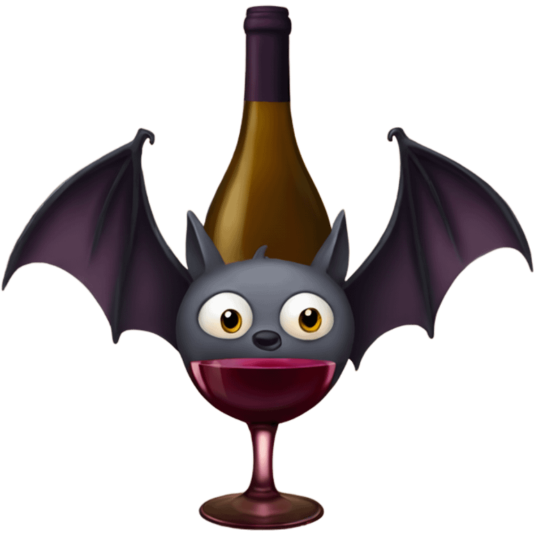 Bat drinking wine emoji