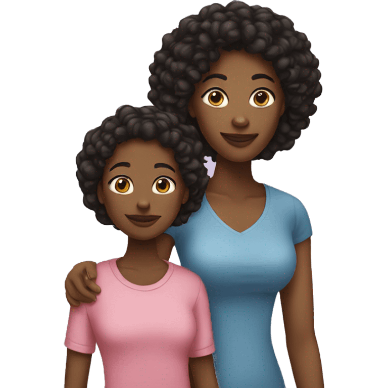 Black mother and teen daughter emoji