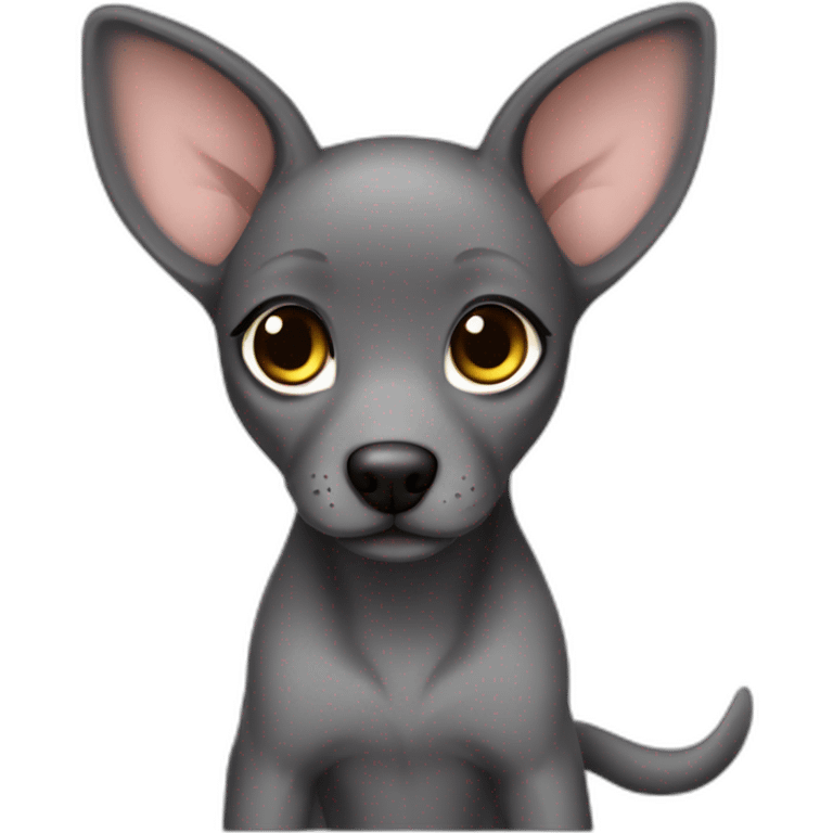 xoloitzcuintle grey puppy kawaii  emoji