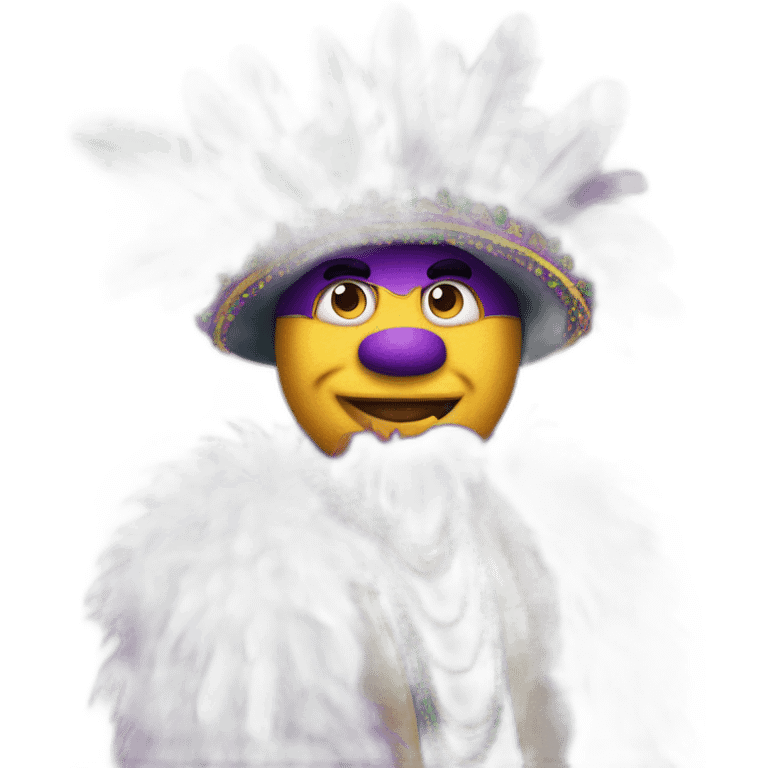 mardi gras wearing feather boa emoji